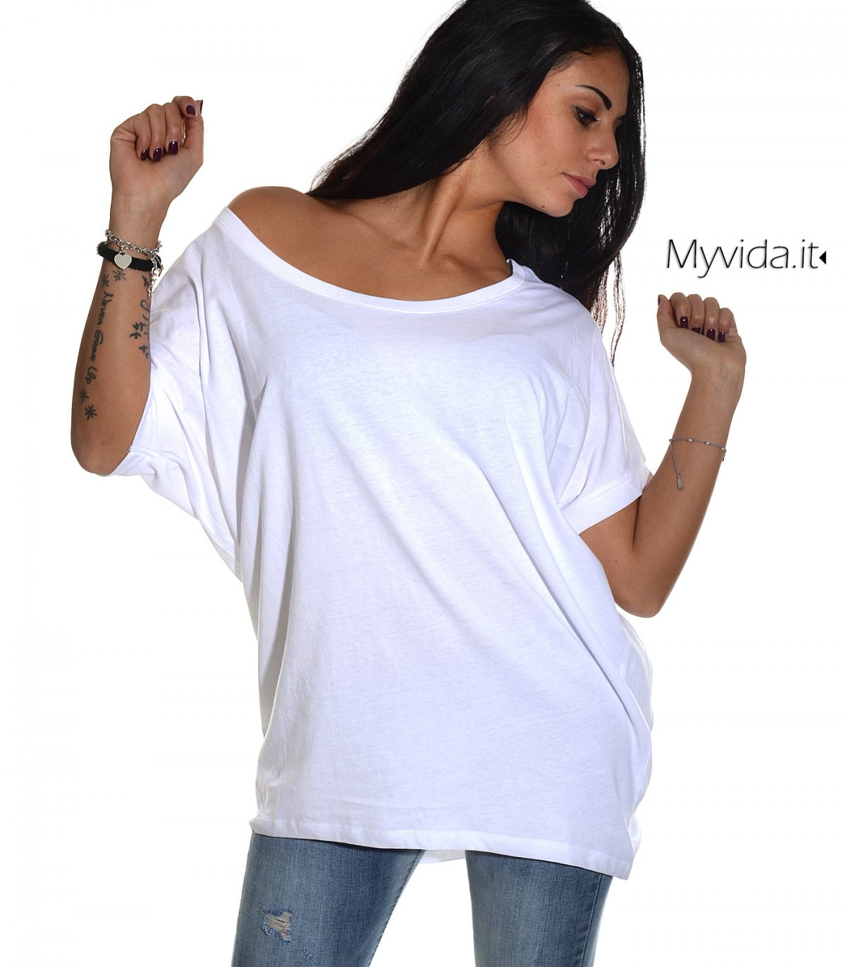 T-shirt donna oversize 100% cotone