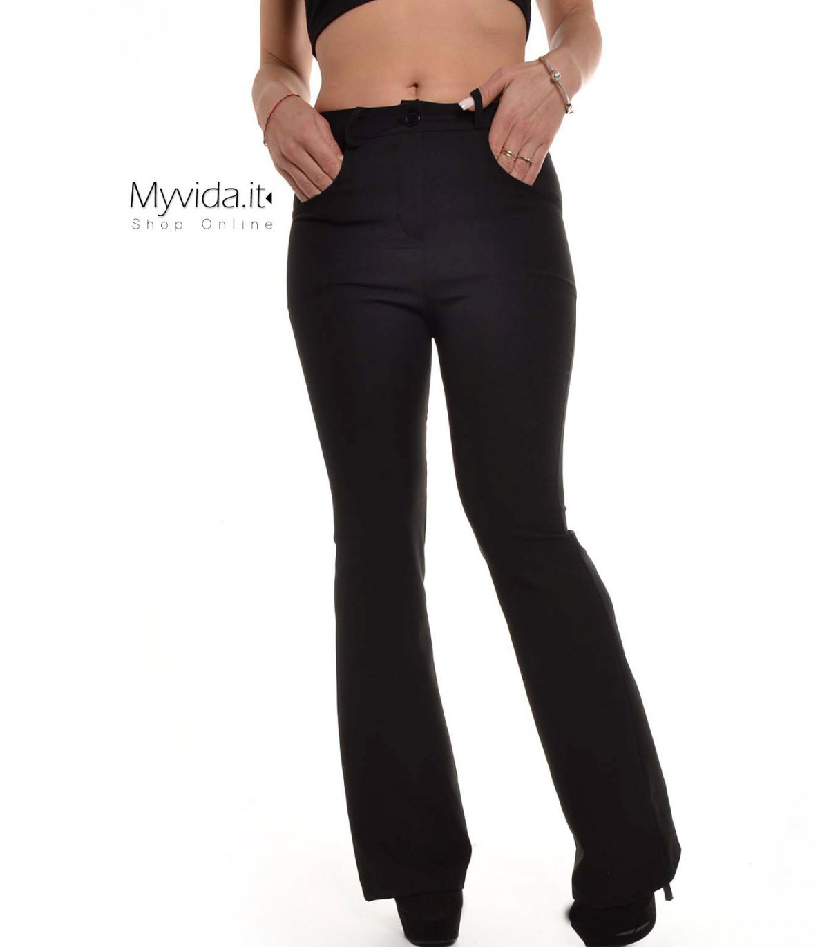 Jeans nero donna pantalone elasticizzato BOOTCUT  skinny slim zampa nuovo 